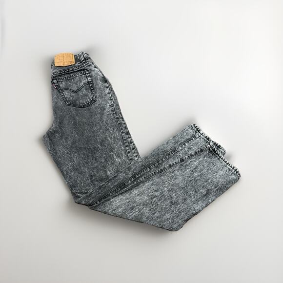 VTG Levis Button Fly Size 11 Black Acid Wash Denim Mom Jean USA Made 1980's - Picture 1 of 13